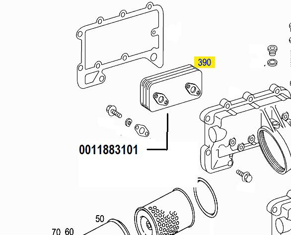 MERCEDES OE Olajhűtő 0011883101_MER