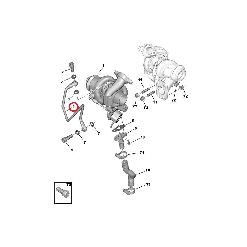 PSA OE Turbo olajcső 037969_PSA