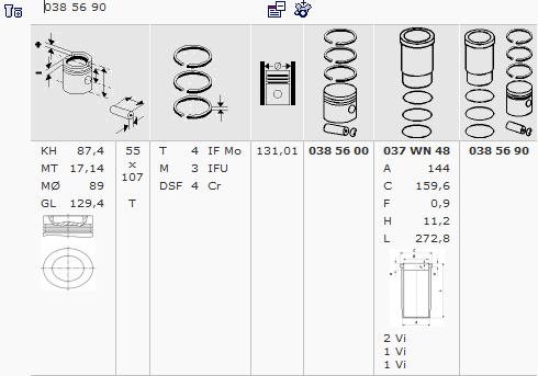 MAHLE Dugattyú+hüvely 0385690_MAHLE