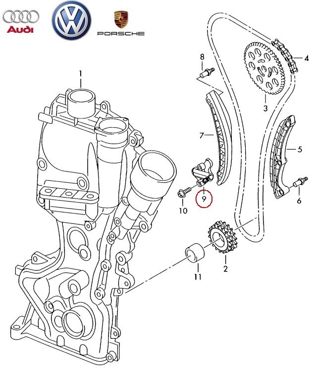 VW OE Vezérműlánc feszítő 03C109507Q_VOLK