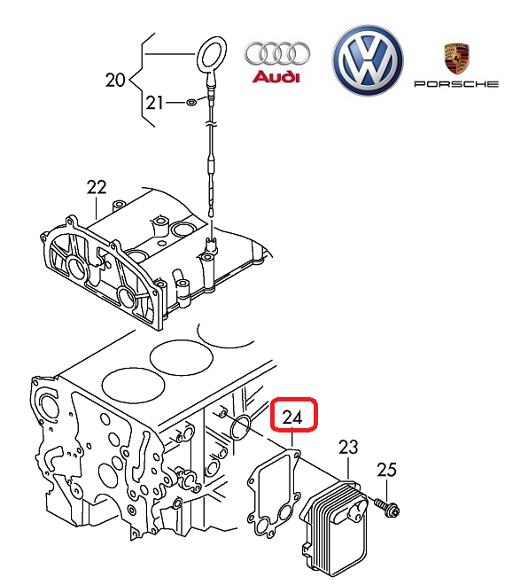 VW OE Tömítés, olajhűtő 03C115111D_VOLK