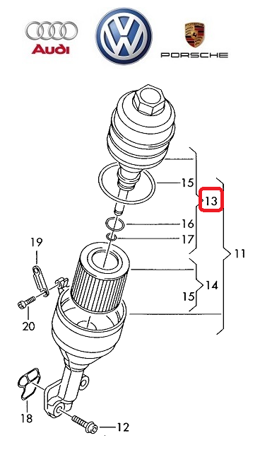 VW OE Olajszűrőház fedél 03D115433B_VOLK