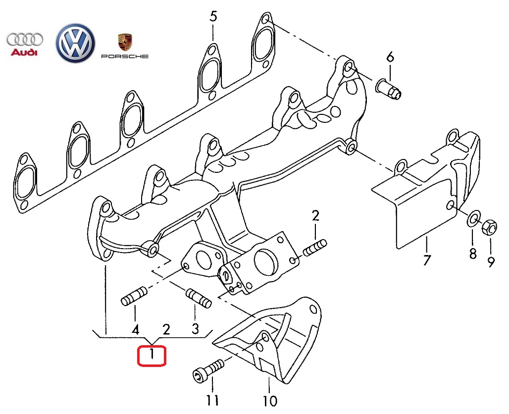 VW OE Kipufogó leömlőcső 076253031A_VOLK