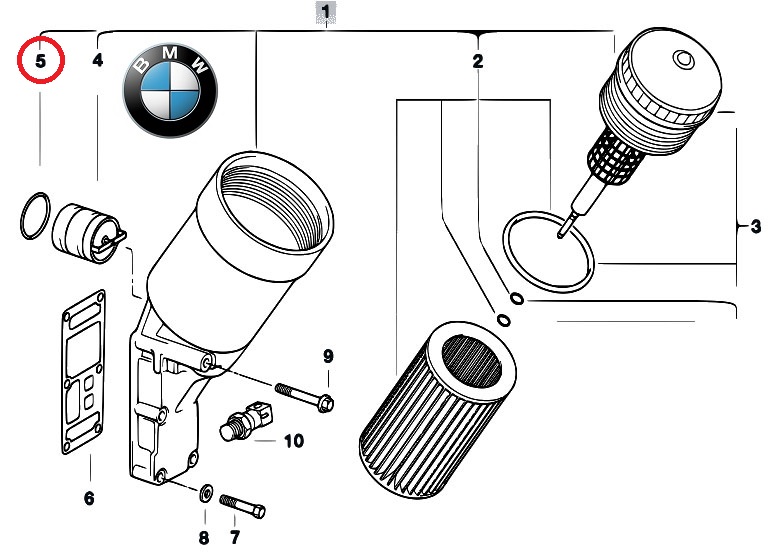 BMW OE Olajszűrőház tömítés 11421709513_BMW