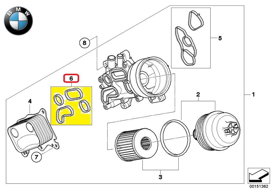 BMW OE Tömítés, olajhűtő 11428643747_BMW