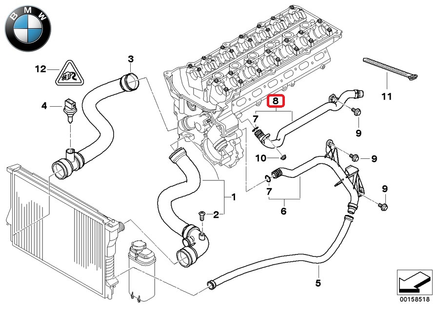 BMW OE Vízcső 11531705210_BMW