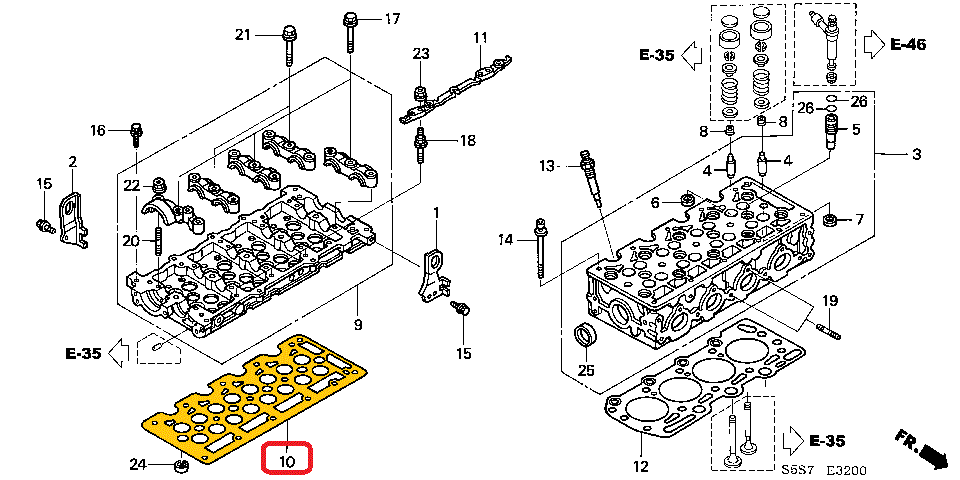 HONDA OE Hengerfej töm. 12235PLZD10_HOND