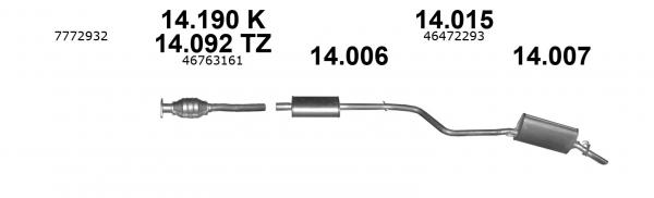 IZAWIT Kipufogódob, hátsó 14.007A_IZAWIT