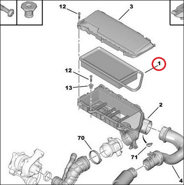 PSA OE 1444VZ_PSA Levegőszűrő