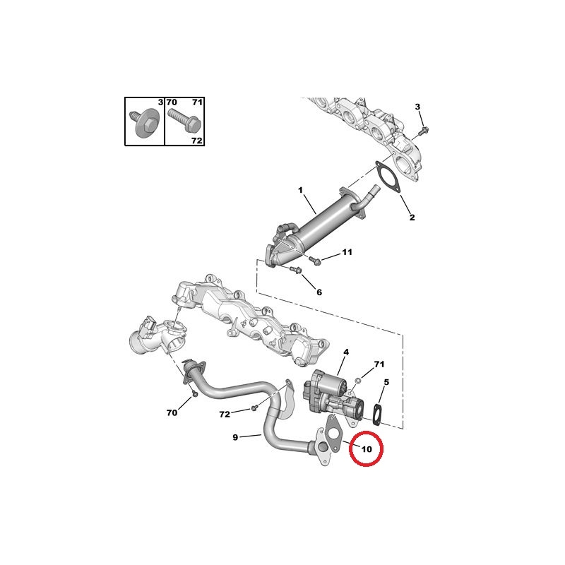 PSA OE Tömítés, EGR szelep 1618R6_PSA