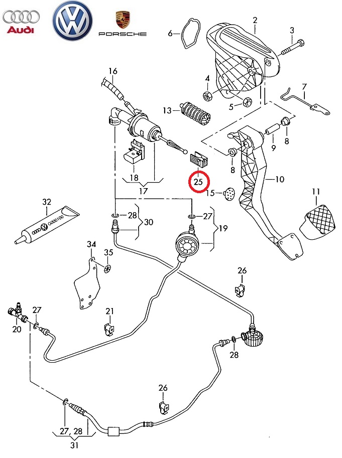 VW OE Rögzítő fészek 1K0721357A_VOLK