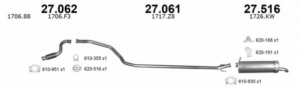 IZAWIT Kipufogódob, hátsó 27.516A_IZAWIT