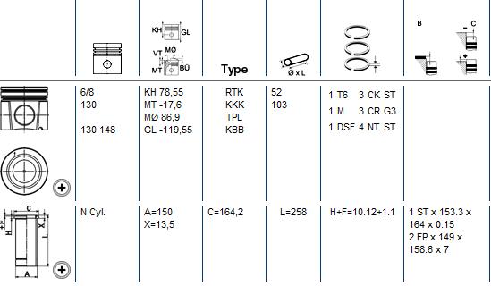 KOLBENSCHMIDT Dugattyú+hüvely 40310960