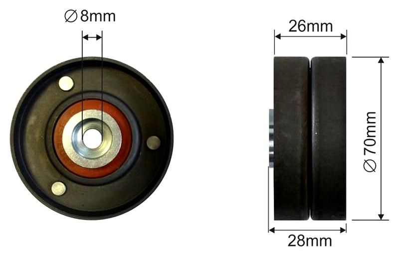 SZMETAL Vezetőgörgő, hosszbordás szíj 5053310