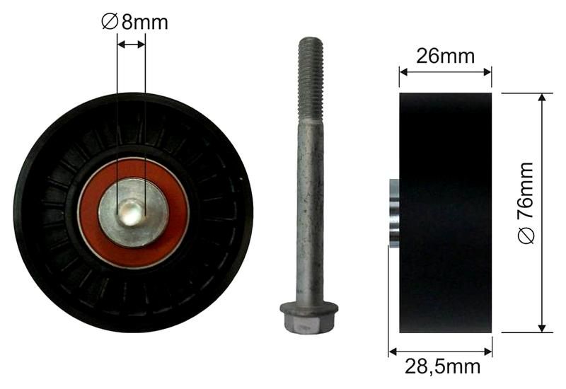 SZMETAL Feszítőgörgő, hosszbordás szíj 5103310