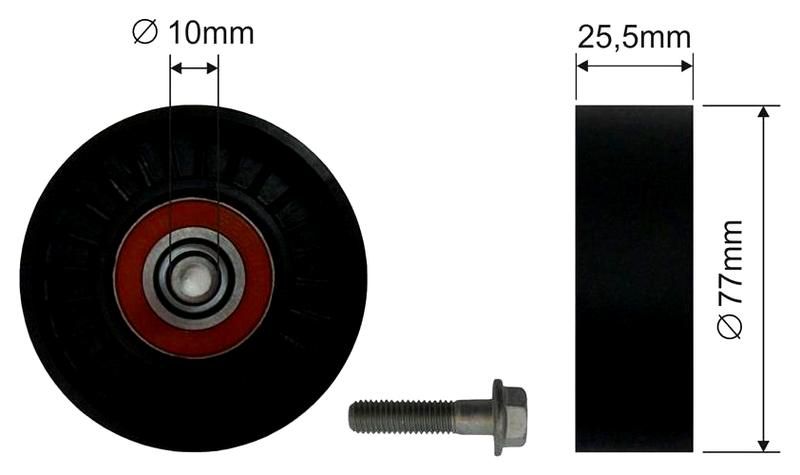 SZMETAL 5199310 Vezetőgörgő, hosszbordás szíj