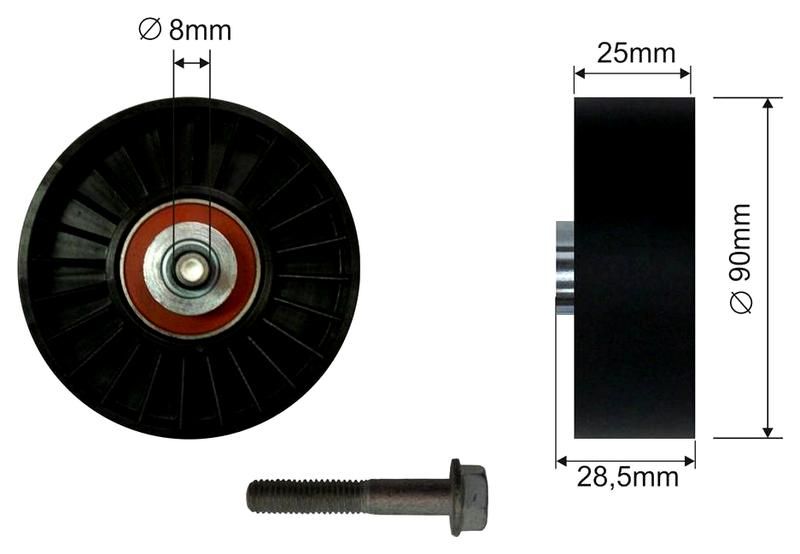 SZMETAL Vezetőgörgő, hosszbordás szíj 5244310