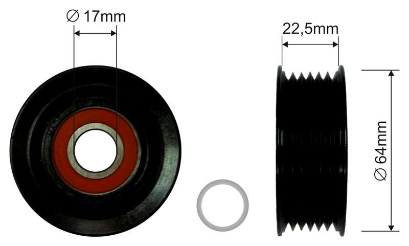 SZMETAL Vezetőgörgő, hosszbordás szíj 5295310