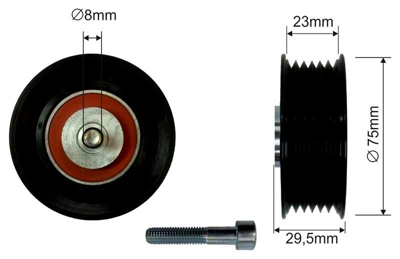 SZMETAL Feszítőgörgő, hosszbordás szíj 5343310