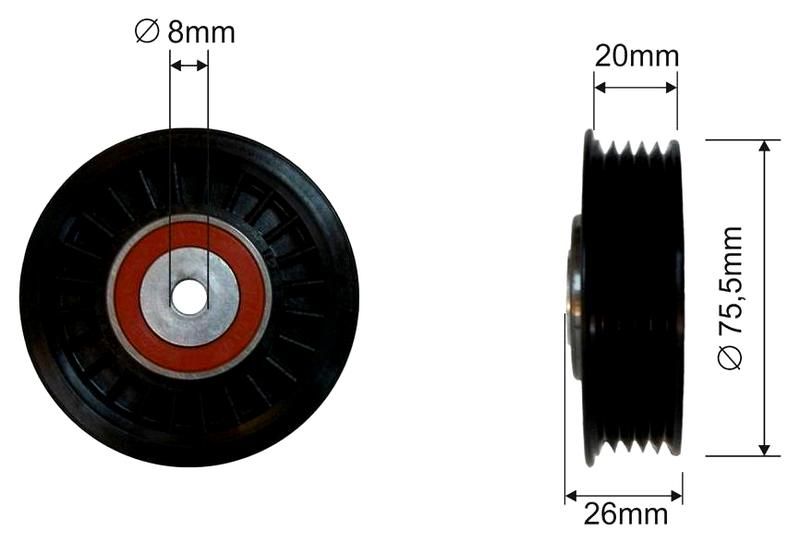 SZMETAL Vezetőgörgő, hosszbordás szíj 5347310