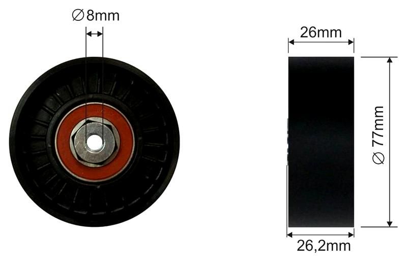 SZMETAL Vezetőgörgő, hosszbordás szíj 7432310