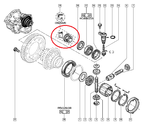 RENAULT OE Szimmering, differenciálmű 7701474122_RENA