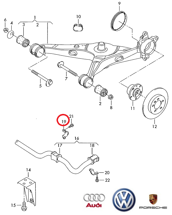 VW OE Stabilizátor szilent tartó 7H0511417A_VOLK