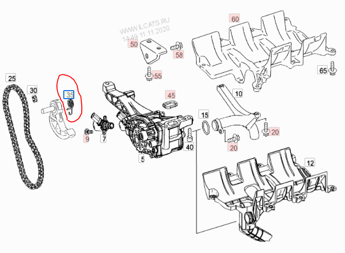 MERCEDES OE Olajpumpalánc feszítő 0009936920_MER