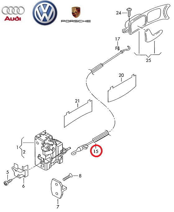 VW OE Bowden, ajtónyitó 8E0837085C_VOLK