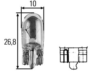 HELLA Izzó, üvegfejű 8GP003594-002