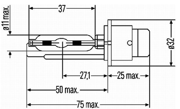 HELLA Izzó, xenon 8GS007949-101/T