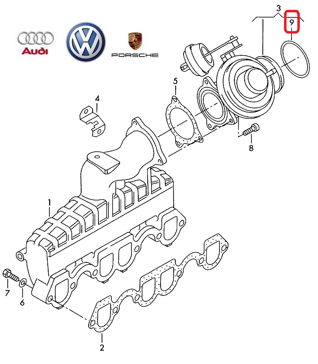 VW OE Tömítés, EGR szelep N90521604_VOLK