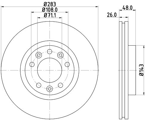 HELLA Féktárcsa, mind 8DD355117-341