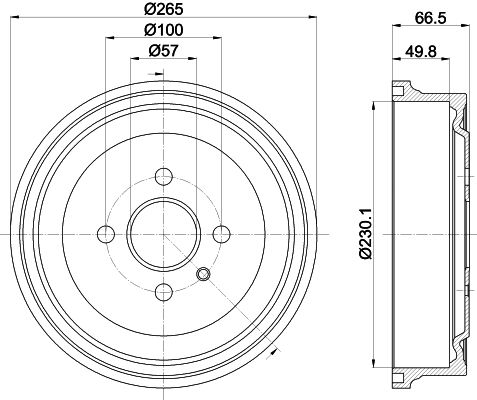 HELLA Fékdob 8DT355301-201