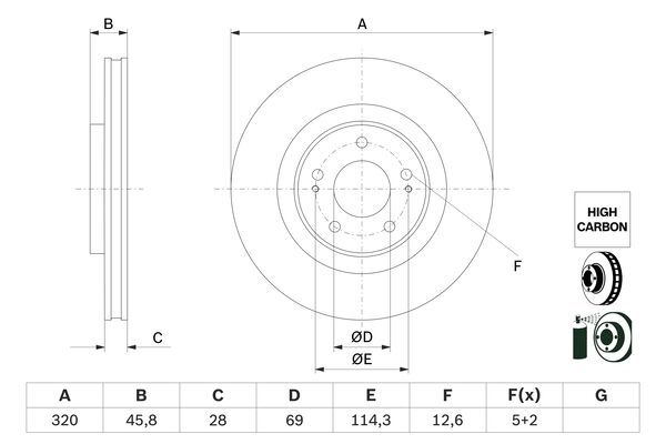 BOSCH Féktárcsa, mind 0986479G20_BOSCH