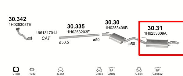 MARIX Kipufogódob, középső 3030AL_MARIX