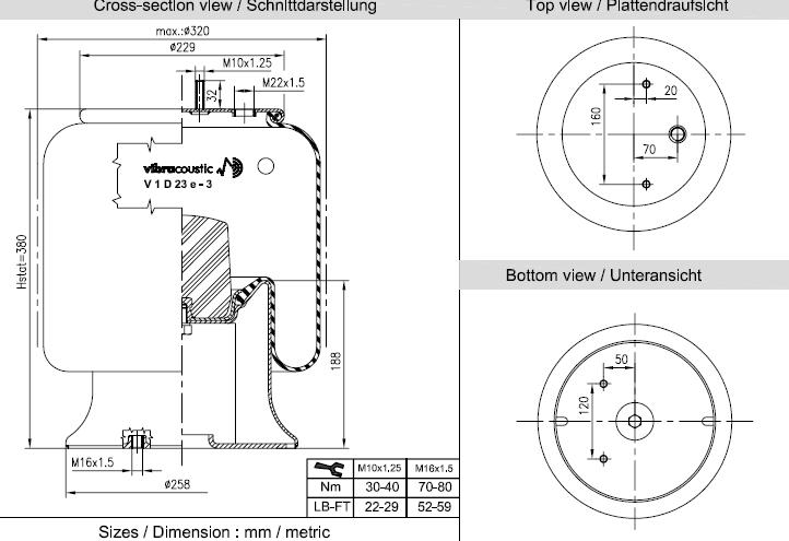 VIBRACOUSTIC Légrugó, komplett V1D23E-3