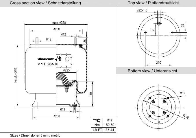 VIBRACOUSTIC Légrugó, komplett V1D28A-10