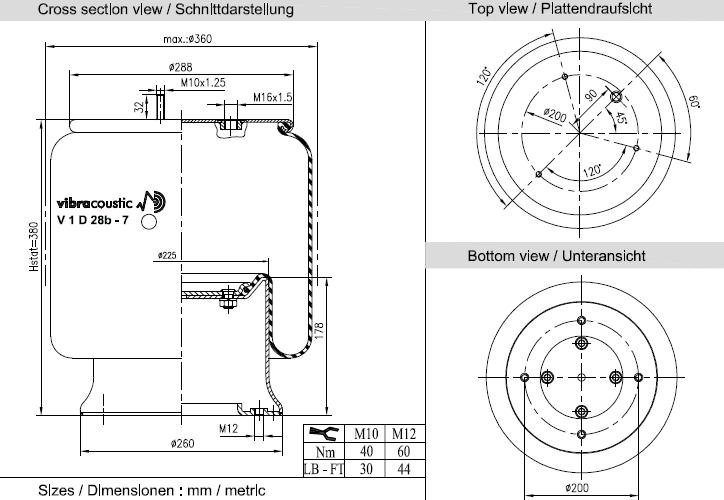 VIBRACOUSTIC Légrugó, komplett V1D28B-7