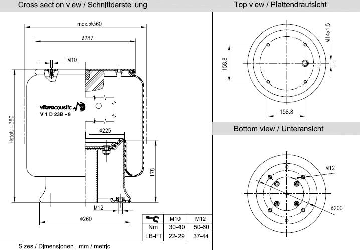 VIBRACOUSTIC Légrugó, komplett V1D28B-9