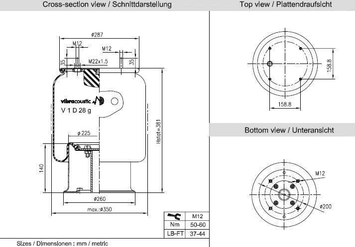 VIBRACOUSTIC Légrugó, komplett V1D28G-26