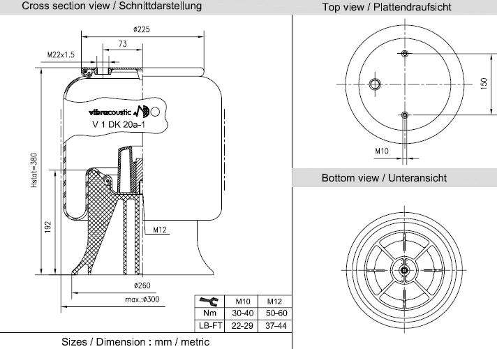 VIBRACOUSTIC Légrugó, komplett V1DK20A-1