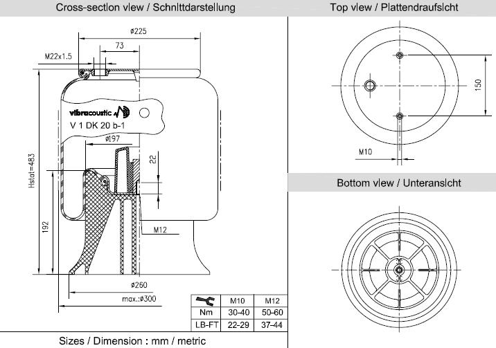 VIBRACOUSTIC Légrugó, komplett V1DK20B-1