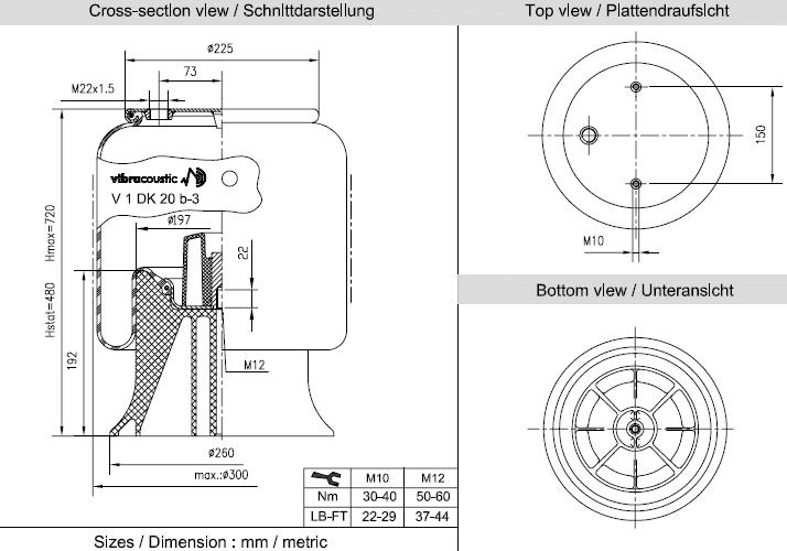 VIBRACOUSTIC Légrugó, komplett V1DK20B-3