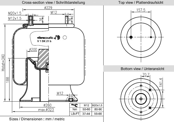 VIBRACOUSTIC Légrugó, komplett V1DK21B-9