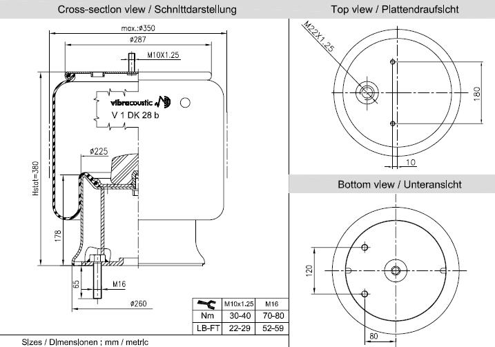 VIBRACOUSTIC Légrugó, komplett V1DK28B-7