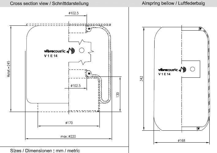 VIBRACOUSTIC Légrugó gumielem V1E14