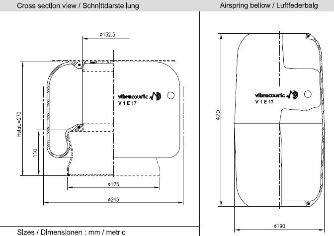 VIBRACOUSTIC Légrugó gumielem V1E17