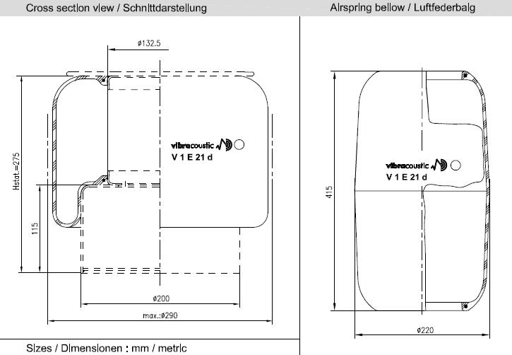 VIBRACOUSTIC Légrugó gumielem V1E21D