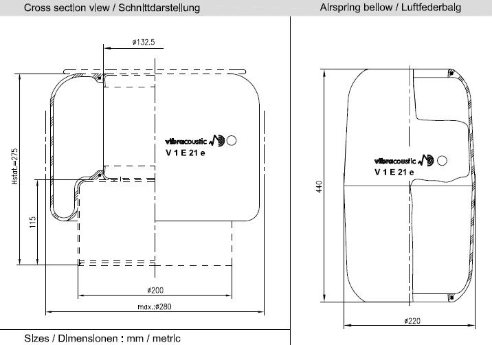 VIBRACOUSTIC Légrugó gumielem V1E21E